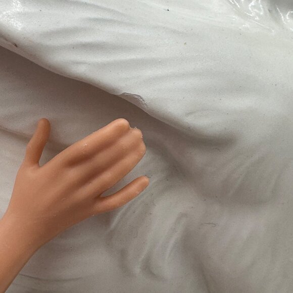 Pair of Bunny on top an  ITALIAN CACHEPOT Easter spring large read white green - Picture 15 of 16